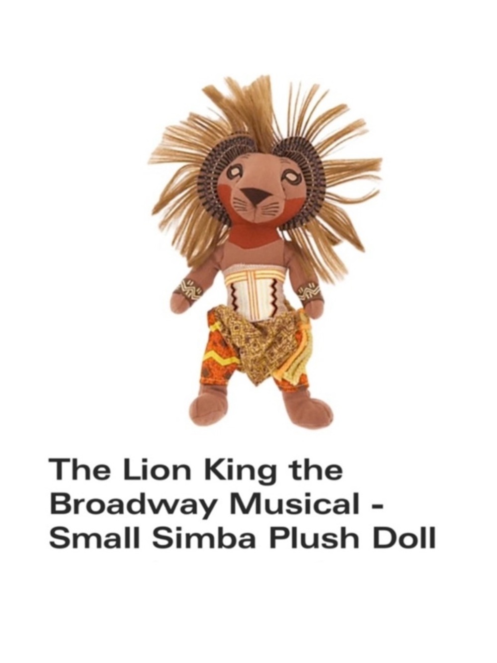 NWT Disney Simba Broadway The Lion King Plush Stuffed Animal